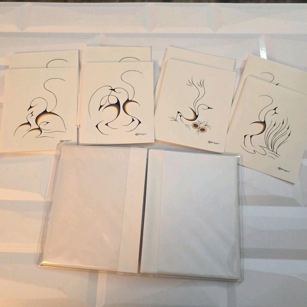 Clemence Wescoupe Prints 8 Vintage Silkscreened Hasti-Notes Woodland Indian Art